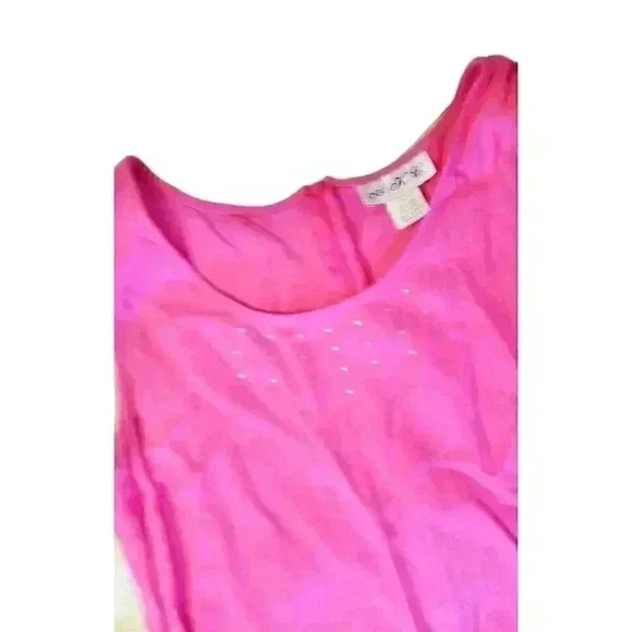 AKC Womans PINK Maxi Sun Dress Long Beach Swim Cover Lightweight zipper size Lg - Picture 5 of 5